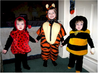 Happy Halloween from the ladybug, Tigger, and bumble-bee!